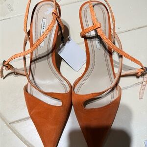 Zara Orange Strappy Heels